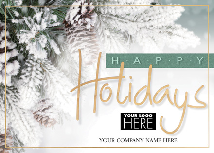 Evergreen & Gold Holiday Logo Cards